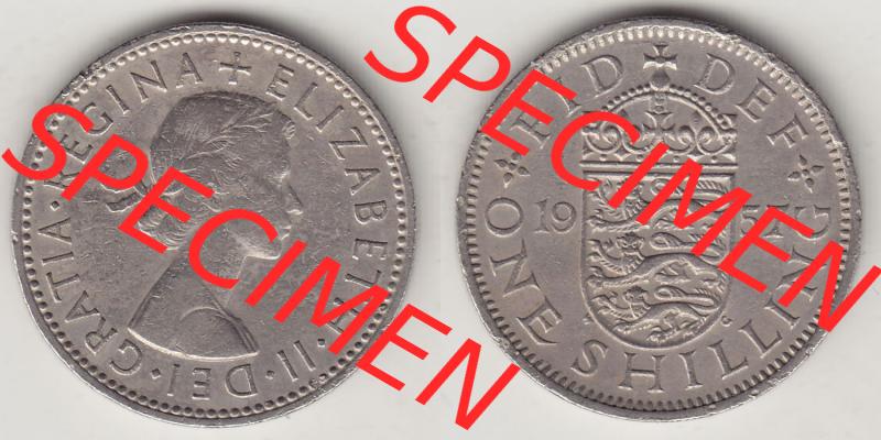 Münzen Großbritannien Eurovorläufer, Umlaufmünze vor Euroeinführung 1954-1970, 1 Schilling - Shilling, 1957-1 Wappen mit drei Löwen. Vorderseite... Sammlung
