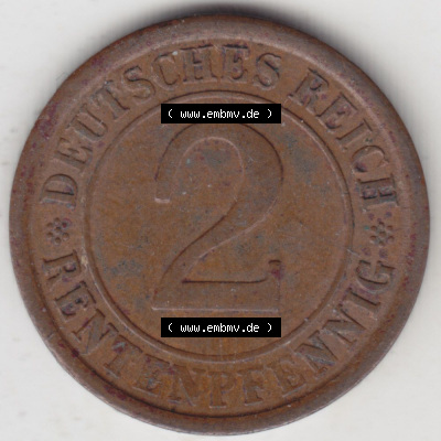 Münzen Deutschland 1918-1932 Weimarer Republik 1923-1936, 2 Reichspfennig A, 1924 (1) Sammlung