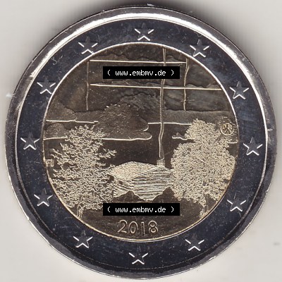Münzen Euromünzen 2018 Finnland 2018-2018, 2 Euro Finnische Sauna-Kultur, Sauna in Finnland. 2 Euro Gedenkmünze, gültiges... Sammlung