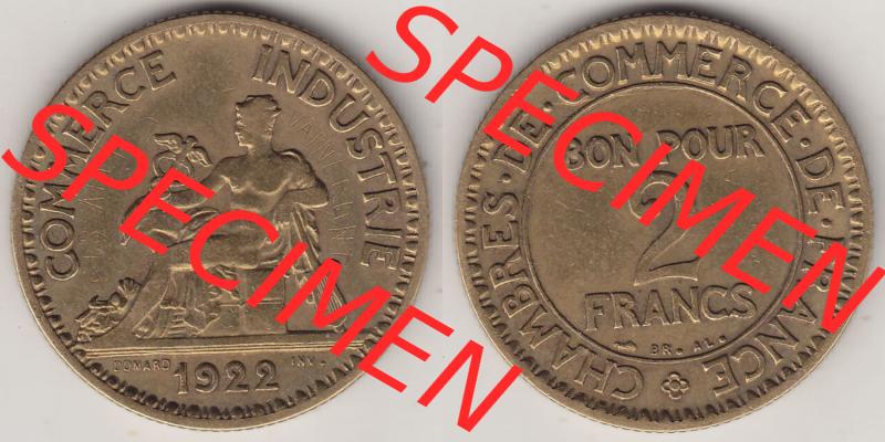 Münzen Frankreich Eurovorläufer, Umlaufmünze vor Euroeinführung 1920-1927, 2 Francs - Franken 1922-1. Vorderseite und Rückseite Nebeneinander einer Münze... Sammlung