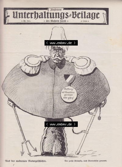 Der wahre Jacob 1908 Satire im deutschen Kaiserreich Nr. 562, 5701, Unterhaltungs-Beilage, Und der modernen Naturgeschichte. Der... Sammlung