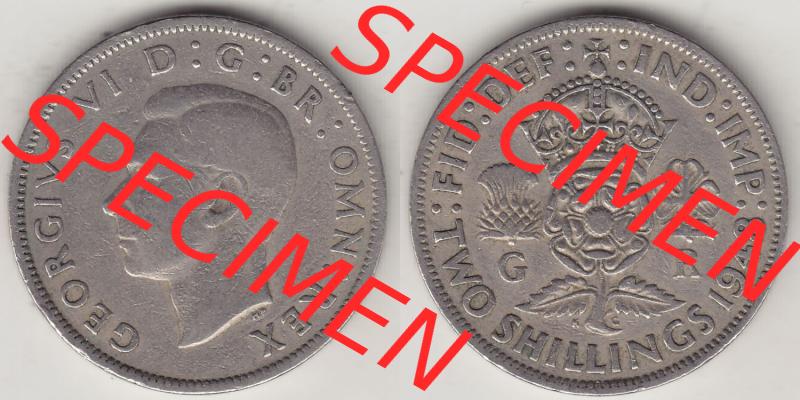 Alte Münzen Großbritannien Eurovorläufer, Umlaufmünze vor Euroeinführung 1947-1948, 2 Schilling-Florin, Two Shillings, 1948-3, George VI, GEORGIVS... Sammlung