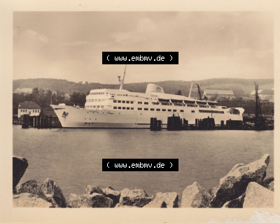 Alte Fotos von Ostseestadt Sassnitz in Mecklenburg-Vorpommern 1959, Schwedenfähre Trelleborg im Sassnitzer Hafen. Alter und echter... Sammlung