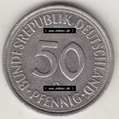 Münzen Deutschland 50 Pfennig der Deutschen Mark 1950-2001, 50 Pfennig 1990 D-1 (2) Sammlung
