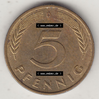 Münzen Deutschland 5 Pfennig-Deutsche Mark 1950-2001, 5 Pfennig, 1983 D-1 (2) Sammlung