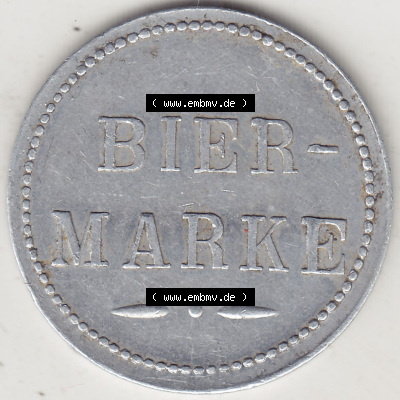 Alte Wertmarken Allgemein Biermarke Tucher-Brauerei Variante II, Zwei Unterstriche. Rückseite einer Wertmarke. Das digitale Bild... Sammlung