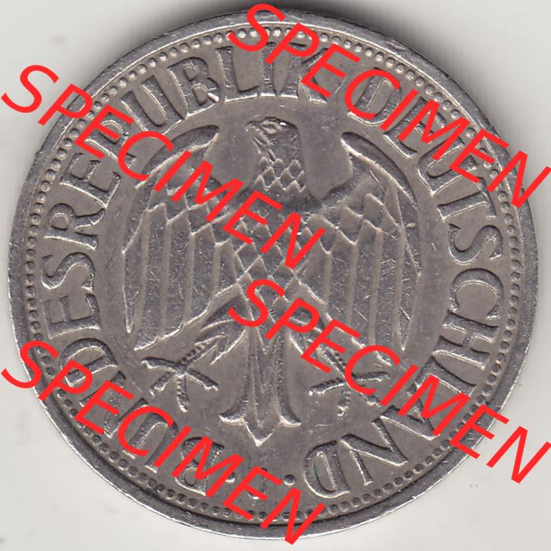 BRD Münzen 1 DM, Umlaufmünze 1950-2001, 1 DM Deutsche Mark, 1967 J-1. Vorderseite der Münze aus Deutschland Sammlung