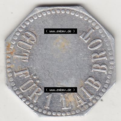Alte Wertmarken Allgemein Brotmarke, Gut für ein Laib Brot, Joh. Kessler, Neumühle. Vorderseite einer Wertmarke. Das digitale Bild der Wertmarke dürfen... Sammlung