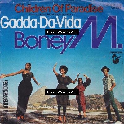 Schallplatten Hansa International 1980, Boney M. mit Children Of Paradise und Gadda-Da-Vida. Vorderseite der Schallplatte aus... Sammlung
