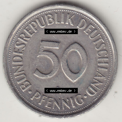 Münzen Deutschland 50 Pfennig der Deutschen Mark 1990-2001, 50 Pfennig 1990 A-1 (2) Sammlung