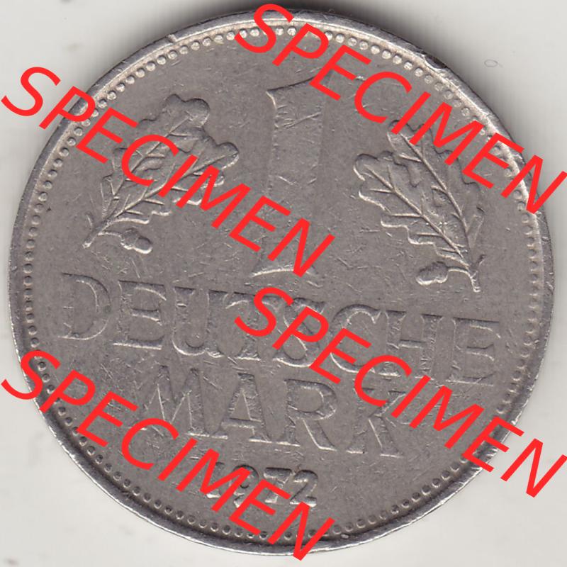 BRD Münzen 1 DM, Umlaufmünze 1950-2001, 1 DM Deutsche Mark, 1972 G-2. Rückseite der Münze aus Deutschland Sammlung