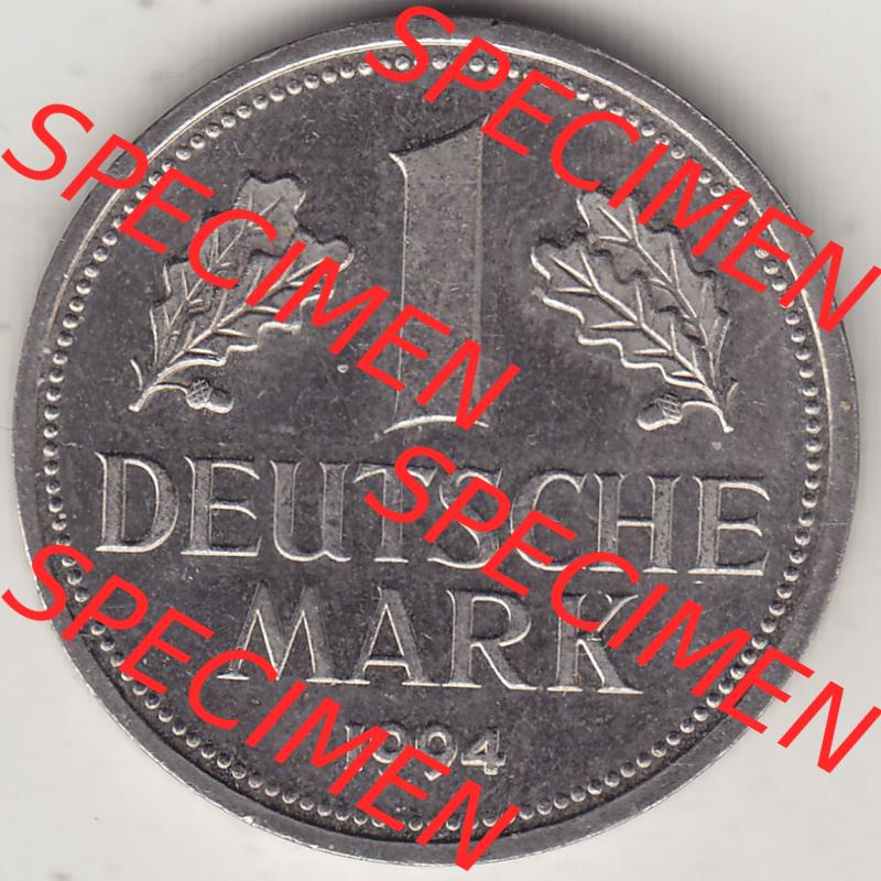 BRD Münzen 1 DM, Umlaufmünze 1950-2001, 1 DM Deutsche Mark, 1994 D-1 (2) Sammlung