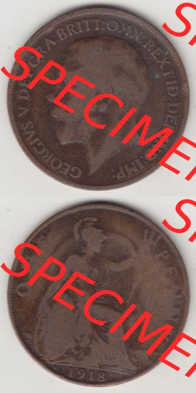 Alte Münzen Großbritannien Eurovorläufer, Umlaufmünze vor Euroeinführung 1911-1926, 1 Penny, One Penny, 1918-1, B.M. GEORGIVS V DEI... Sammlung
