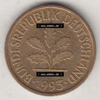 Münzen Deutschland 5 Pfennig-Deutsche Mark 1950-2001, 5 Pfennig, 1993 J-1 (1) Sammlung