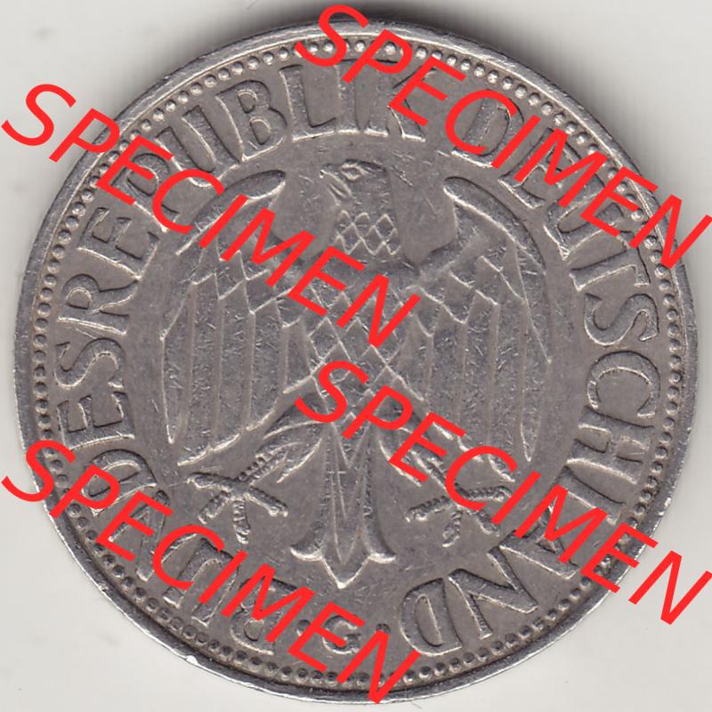 BRD Münzen 1 DM, Umlaufmünze 1950-2001, 1 DM Deutsche Mark, 1958 G-1. Vorderseite der Münze aus Deutschland Sammlung