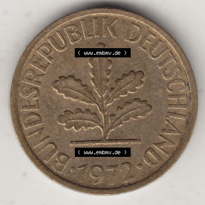 Münzen Deutschland 5 Pfennig-Deutsche Mark 1950-2001, 5 Pfennig, 1972 D-1 (1) Sammlung