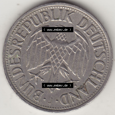 BRD Münzen 1 DM, Umlaufmünze 1950-2001, 1 DM Deutsche Mark, 1969 J-1. Vorderseite der Münze aus Deutschland Sammlung