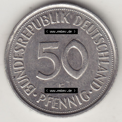Münzen Deutschland 50 Pfennig der Deutschen Mark 1950-2001, 50 Pfennig 1992 F-1 (2) Sammlung
