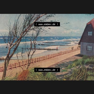 Alte Fotos von Ostseebad Ahrenshoop Lithografien in Mecklenburg-Vorpommern 4. Haus am Strand. Alter und echter original Foto-Abzug aus einer Fotomappe, welche zu DDR-Zeiten an Urlauber... Sammlung