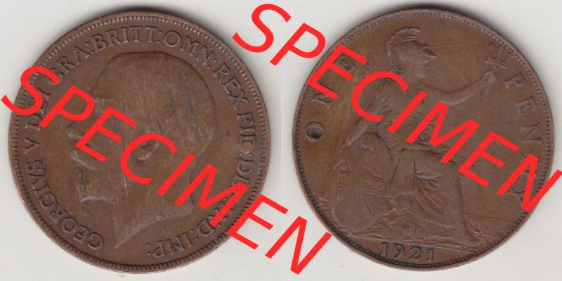 Alte Münzen Großbritannien Eurovorläufer, Umlaufmünze vor Euroeinführung 1911-1926, 1 Penny, One Penny, 1921-1, B.M. GEORGIVS V DEI... Sammlung