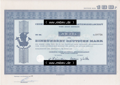 Alte Wertpapiere Bundesrepublik Deutschland in Deutsche Mark 1966, 100 DM, Einhundert Deutsche Mark, Aktie Chemische Fabrik Helpenberg... Sammlung