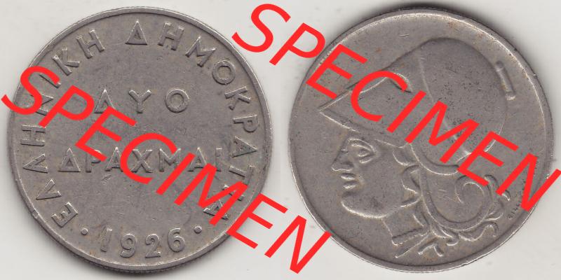 Münzen Griechenland Eurovorläufer, Umlaufmünze vor Euroeinführung 1926-1926, 2 Drachmen, Ayo Apaxmai 1926-1 (3) Sammlung