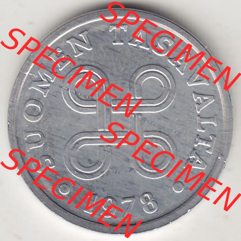 Münzen Finnland / SUOMI Eurovorläufer, Umlaufmünze vor Euroeinführung 1978-1978, Stempelglanz 1977-1990, 5 Penny, 1978-1. Vorderseite einer Münze... Sammlung