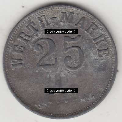Alte Wertmarken Allgemein Werth-Marke 25. Vorderseite einer Wertmarke. Das digitale Bild der Wertmarke dürfen private Sammler für sich und der Nutzung auf der eigenen Webseite /... Sammlung
