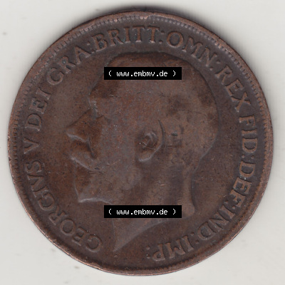 Alte Münzen Großbritannien Eurovorläufer, Umlaufmünze vor Euroeinführung 1911-1926, 1 Penny, One Penny, 1917 (Stück 1),... Sammlung