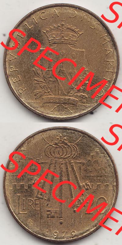 Aus offiziellen Münzensatz / KMS 1979 San Marino vor Euro 1979-1979, 20 Lire, J. V. LIBERTAS REPVBBLICA DI S. MARINO, 1979 20 LIRE (4) Sammlung