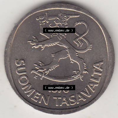 Münzen Finnland / SUOMI Eurovorläufer, Umlaufmünze vor Euroeinführung 1969-1993, 1 Finnische Mark, Markka 1976, SUOMEN TASAVALTA... Sammlung