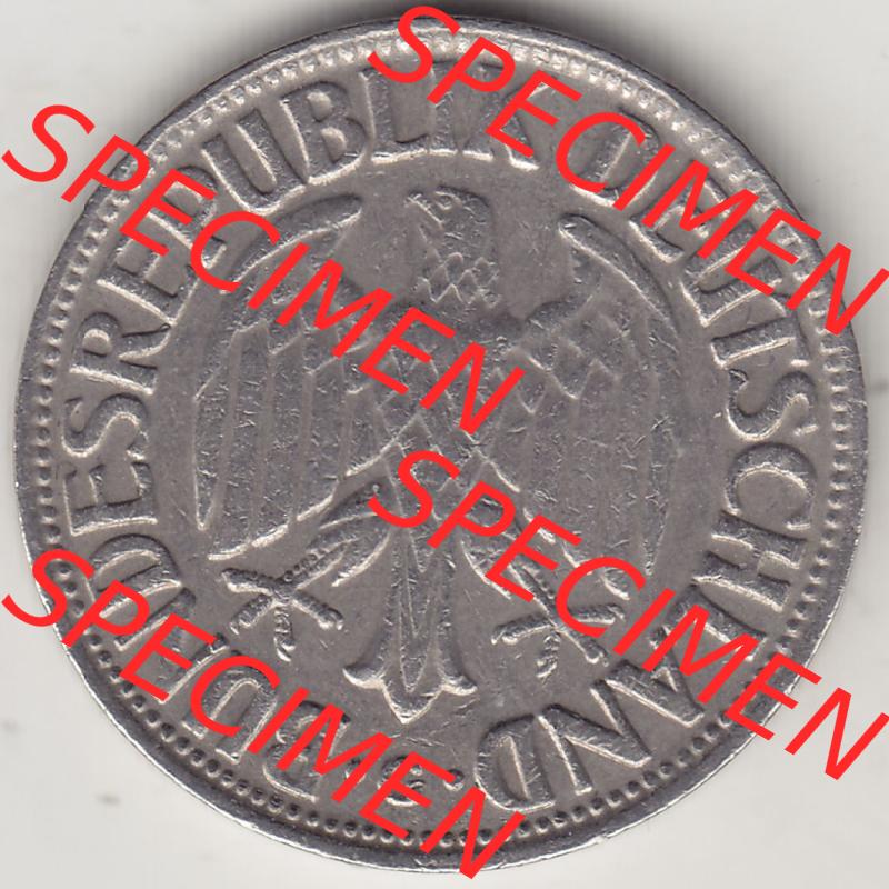 BRD Münzen 1 DM, Umlaufmünze 1950-2001, 1 DM Deutsche Mark, 1966 G-1. Vorderseite der Münze aus Deutschland Sammlung