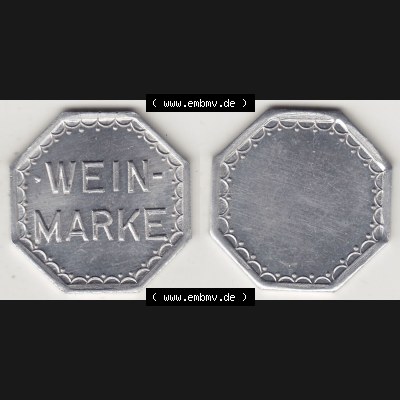 Alte Wertmarken Allgemein Weinmarke II.. Vorderseite und Rückseite auf einen digitalen Bild einer Wertmarke. Das digitale Bild der Wertmarke dürfen private Sammler für... Sammlung