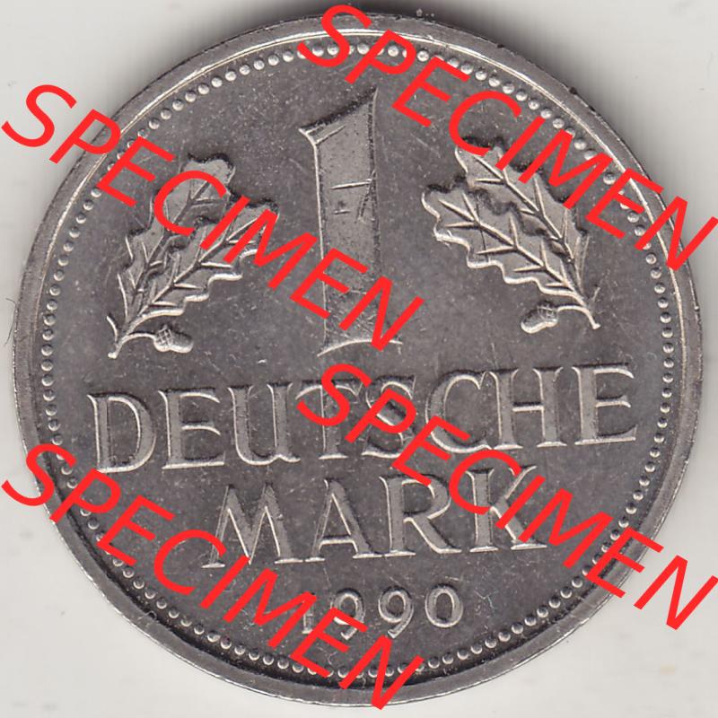 BRD Münzen 1 DM, Umlaufmünze 1990-2001, 1 Deutsche Mark 1990 A-2 (2) Sammlung