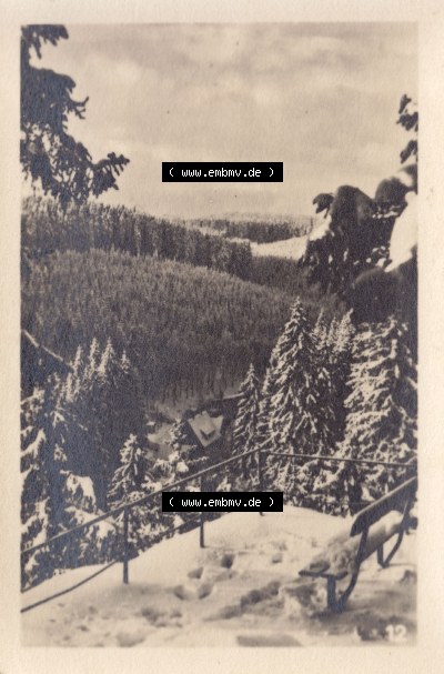 Alte Fotos von Tambach-Dietharz in Thüringen 12. Der Spittertempel im Winter. Alter und echter original Foto-Abzug aus einer... Sammlung