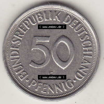 Münzen Deutschland 50 Pfennig der Deutschen Mark 1950-2001, 50 Pfennig 1990 F-1 (2) Sammlung