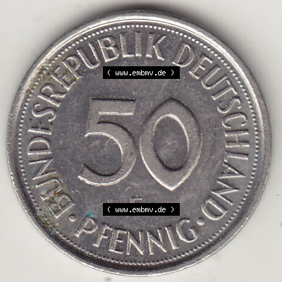 Münzen Deutschland 50 Pfennig der Deutschen Mark 1950-2001, 50 Pfennig 1993 F-1 (2) Sammlung