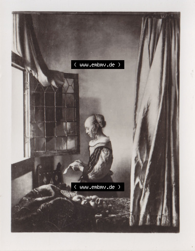 Alte Fotos von Gemälden "Alte Meister"-Galerie Dresden 1972, Brieflesendes Mädchen am offenen Femster. Alter und echter original... Sammlung
