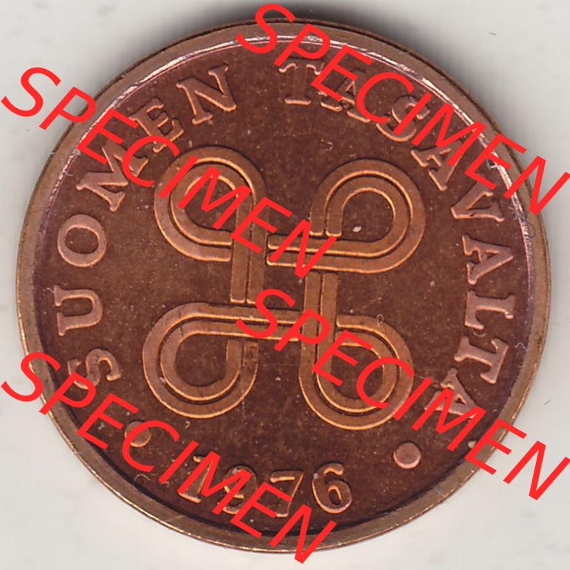 Münzen Finnland / SUOMI Eurovorläufer, Umlaufmünze vor Euroeinführung 1963-1977, 5 Penny Penniä 1976, SUOMEN TASAVALTA (1) Sammlung
