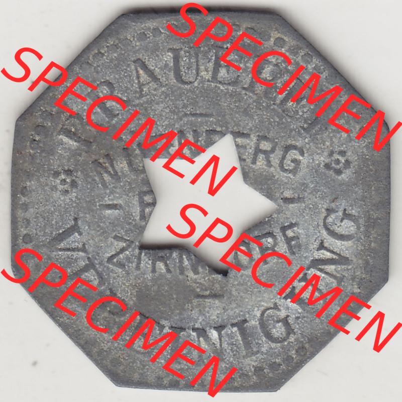 Alte Wertmarken Allgemein 1936, Brauerei-Vereinigung Nürnberg - Zirndorf. Vorderseite einer Wertmarke. Das digitale Bild der Wertmarke dürfen private Sammler für sich... Sammlung