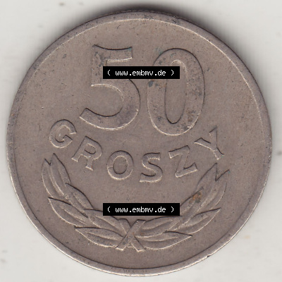 Münzen Republik Polen Eurovorläufer, Umlaufmünze 1949-1949, 50 Groszy, Groschen, Kupfernickel-Legierung 1949. Wert-Angabe auf... Sammlung