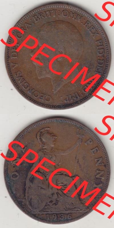 Münzen Großbritannien Eurovorläufer, Umlaufmünze vor Euroeinführung 1928-1936, 1 One Penny, 1936-2, George V. BM GEORGIVS V DEI GRABRITTOMNREX FIDDEFINDIMP.... Sammlung