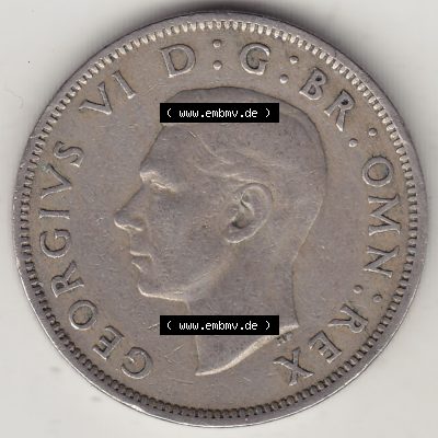 Alte Münzen Großbritannien Eurovorläufer, Umlaufmünze vor Euroeinführung 1947-1948, 2 Schilling-Florin, Two Shillings, 1948-1, George VI, GEORGIVS... Sammlung