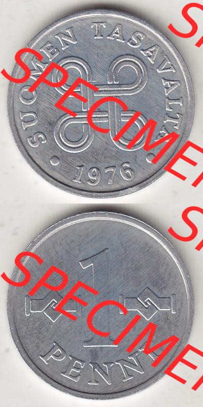 Münzen Finnland / SUOMI Eurovorläufer, Umlaufmünze vor Euroeinführung 1969-1979, 1 Penny, Penni 1976, SUOMEN TASAVALTA (4) Sammlung