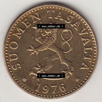 Münzen Finnland / SUOMI Eurovorläufer, Umlaufmünze vor Euroeinführung 1963-1990, 50 Penny Penniä 1976, SUOMEN TASAVALTA (1) Sammlung