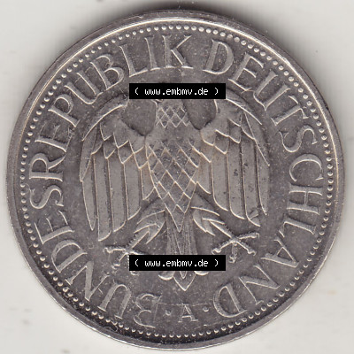BRD Münzen 1 DM, Umlaufmünze 1990-2001, 1 Deutsche Mark 1990 A-2 (1) Sammlung