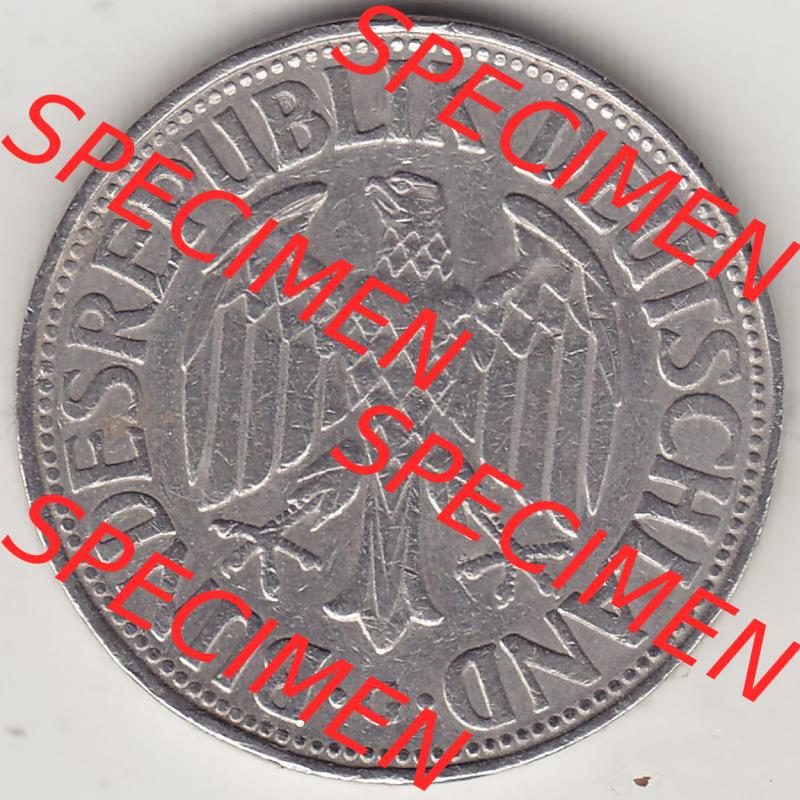 BRD Münzen 1 DM, Umlaufmünze 1950-2001, 1 DM Deutsche Mark, 1954 G-1. Vorderseite der Münze aus Deutschland Sammlung