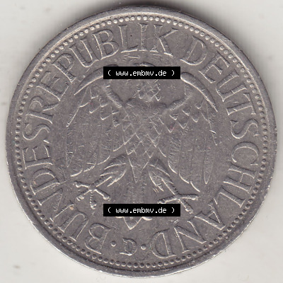 BRD Münzen 1 DM, Umlaufmünze 1950-2001, 1 DM Deutsche Mark, 1973 D-1 (1) Sammlung
