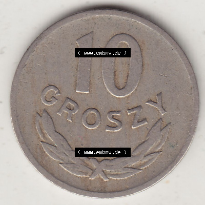Münzen Republik Polen Eurovorläufer, Umlaufmünze 1949-1949, 10 Groszy, Groschen, Kupfernickel-Legierung 1949. Wert-Angabe auf... Sammlung