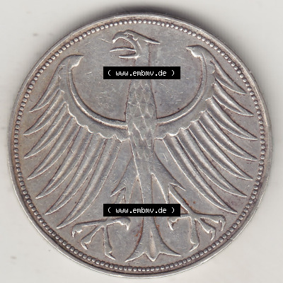 Münzen Deutsche Mark Silbermünze 1951-1974, 5 DM, 5 Deutsche Mark Silberadler, Heiermann 1956 F-1. Wertvolle und beliebte 5... Sammlung